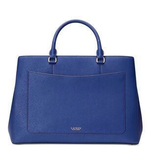Lauren Ralph Lauren Cross Hatch Leather Large Hanna Satchel
